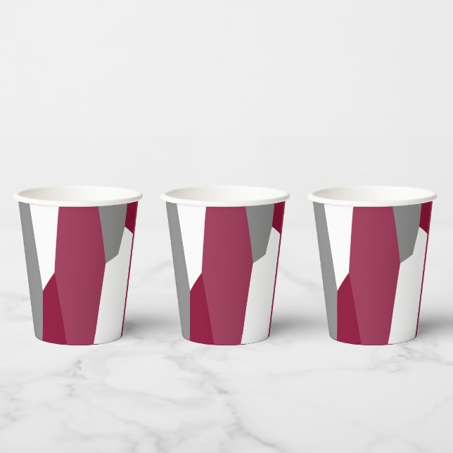 Gobelets En Papier Gris rose et blanc (Multi)