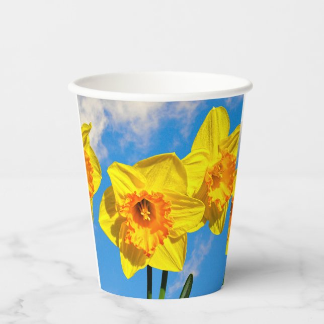 Gobelets En Papier Groupe de Daffodils Médaille d'or Fleurs (Recto)