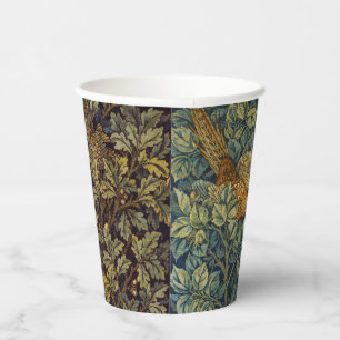 Gobelets En Papier Guillaume Morris Faisan Oiseau Arbre Fleur