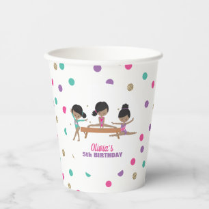 Gobelets En Papier Gymnastique rose violet turquoise fille Anniversai