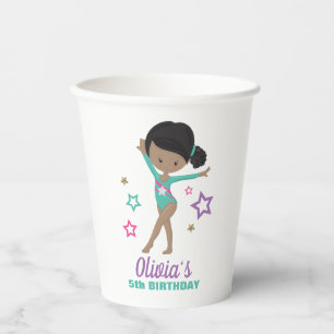 Gobelets En Papier Gymnastique rose violet turquoise fille Anniversai