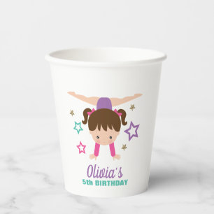 Gobelets En Papier Gymnastique rose violet turquoise fille Anniversai