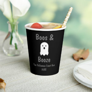Gobelets En Papier Halloween Boos et Booze