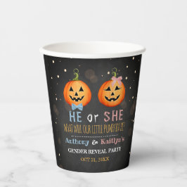 Gobelets En Papier Halloween Citrouille Genre Revela Party