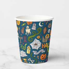 Gobelets En Papier Halloween coloré amusant Thème sur les tasses de p