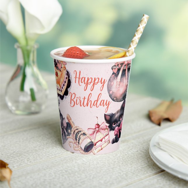 Gobelets En Papier Halloween coquette mignonette fête d'anniversaire (Insitu)