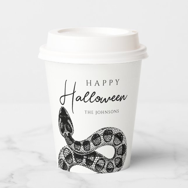 Gobelets En Papier Halloween élégant du serpent noir (Recto)