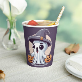 Gobelets En Papier Halloween : Fantôme aux citrouilles