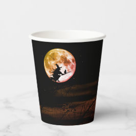 Gobelets En Papier Halloween fête Black Night Pleine lune effrayant