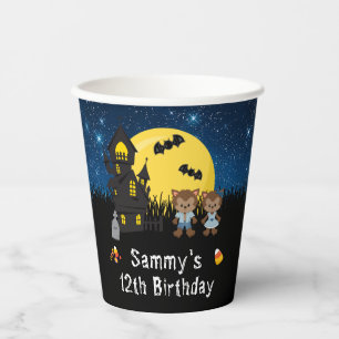 Gobelets En Papier Halloween fête d'anniversaire Werewolf Blue