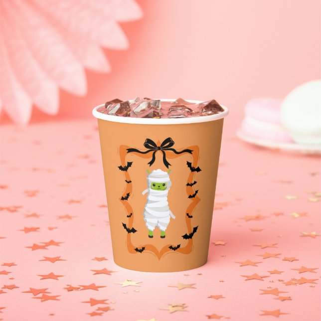 Gobelets En Papier Halloween Llama Mummy (Insitu)