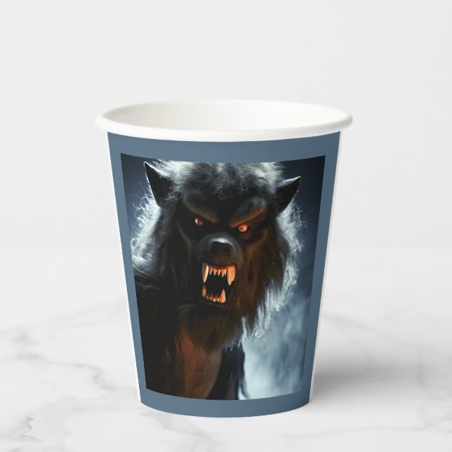 Gobelets En Papier Halloween - Loup-garou 1 (Recto)