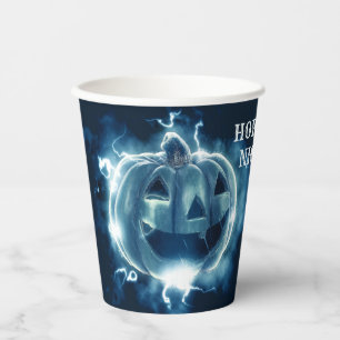 Gobelets En Papier Halloween Parti mal bleu Citrouille Horreur