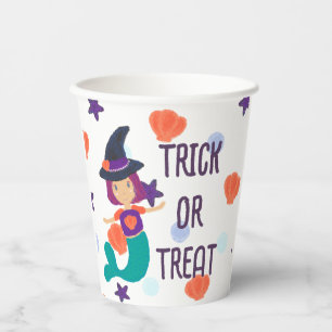 Gobelets En Papier Halloween Pastel Mermaid sorcière ou traitement