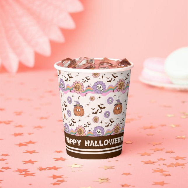 Gobelets En Papier Halloween Super rétro moderne (Insitu)