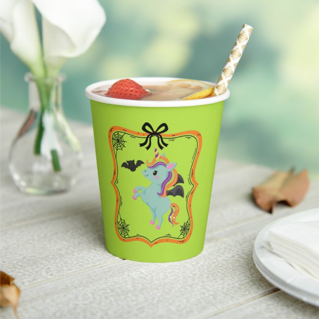 Gobelets En Papier Halloween Unicorn (Insitu)