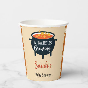 Gobelets En Papier Halloween Witch Baby shower, Nom personnalisé
