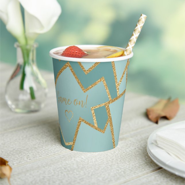 Gobelets En Papier Hanoukka Game On Bluish Dreidels 8 oz. (Insitu)