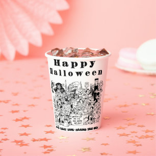 Gobelets En Papier Happy Halloween Trick ou Treat Éffrayant Illustrat