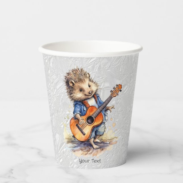 Gobelets En Papier Happy Hedgehog Aquarelle Coupes papier (Recto)