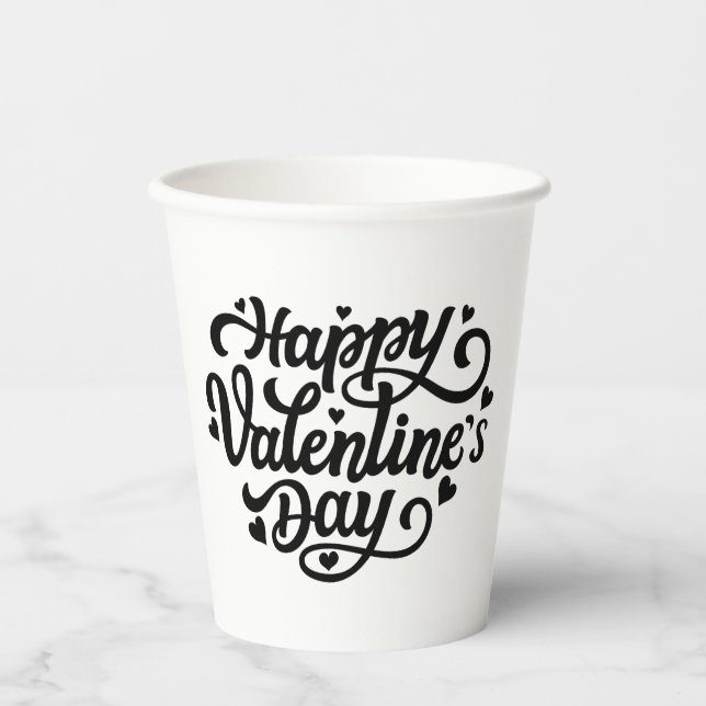 Gobelets En Papier Happy Valentines Day (Recto)