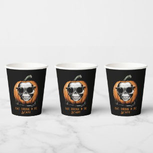 Gobelets En Papier Haunting Jack O'Lantern Grinning Crâne Halloween