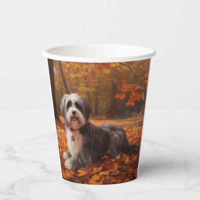 Gobelets En Papier Havanais en automne Feuilles automne Inspiration (Recto)
