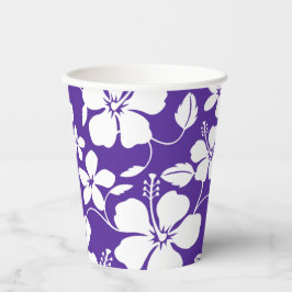 GOBELETS EN PAPIER HAWAIIAN HULA (HIBISCUS) PURPLE