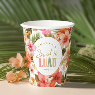 Gobelets En Papier Hawaiian Luau Sweet sixteen Motif Floral ID1092