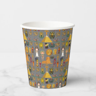 Gobelets En Papier Hiéroglyphique égyptien ancien -Pharaon Motif