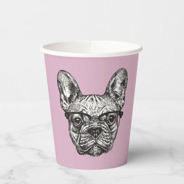 Gobelets En Papier Hipster Bulldog (Gauche)