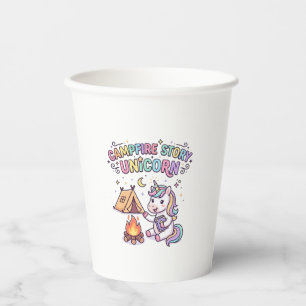Gobelets En Papier Histoire de feu de camp licorne Licorne charmante 