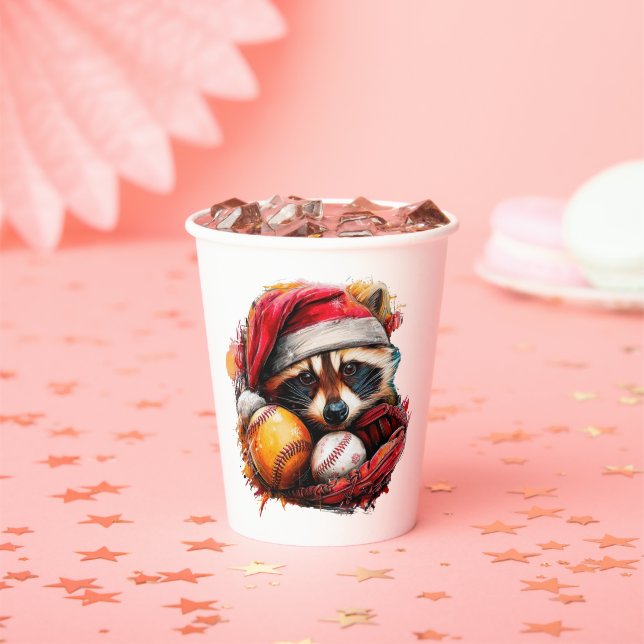 Gobelets En Papier Home-Run Raccoon Ballgame Paper Cup (Insitu)