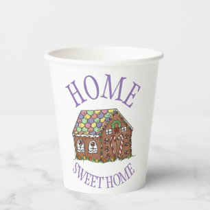 Gobelets En Papier Home Sweet Home Gingerbread Maison Vacances