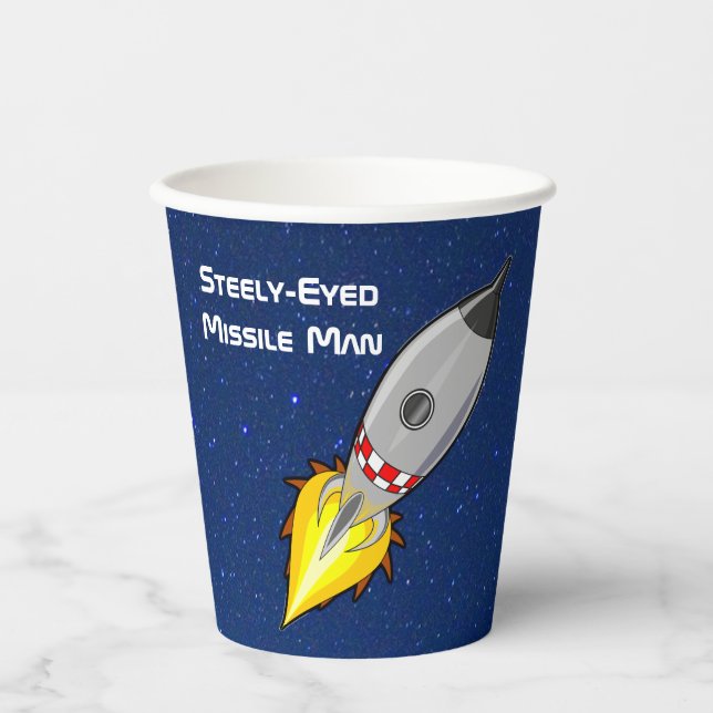 Gobelets En Papier Homme aux missiles à oeil serré (Recto)