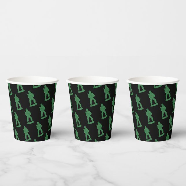 Gobelets En Papier Hommes de l'Armée verte en noir (Multi)