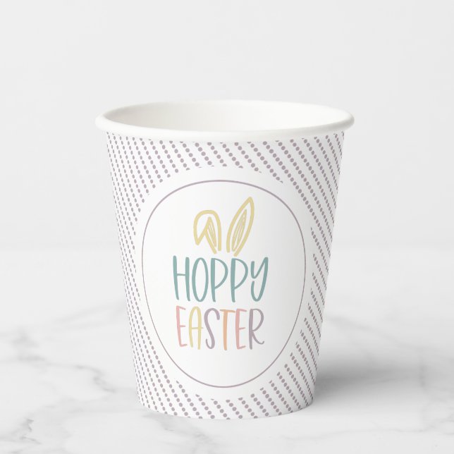 Gobelets En Papier Hoppy Ears Bunny Pâques (Recto)