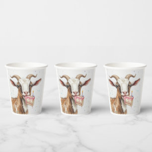 Gobelets En Papier Humour Vieille Chèvre, Animal, Animal de Ferme