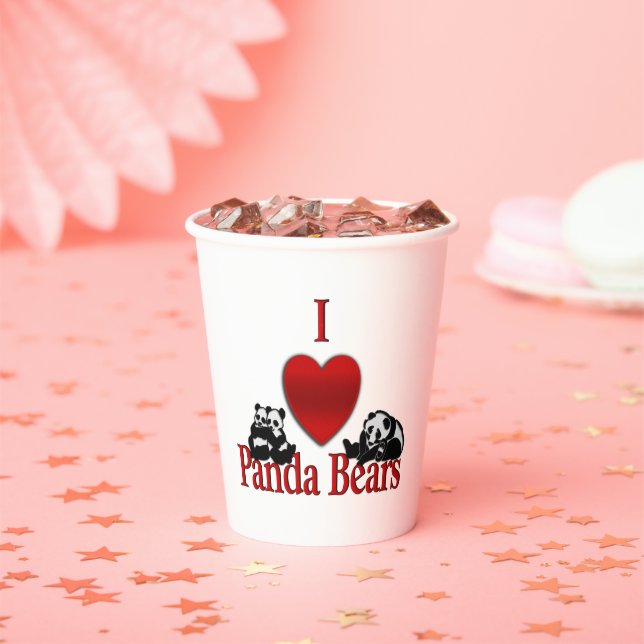 Gobelets En Papier I Heart Panda Bears (Insitu)