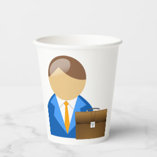 Gobelets En Papier Icône d'homme d'affaires professionnel avec mallet