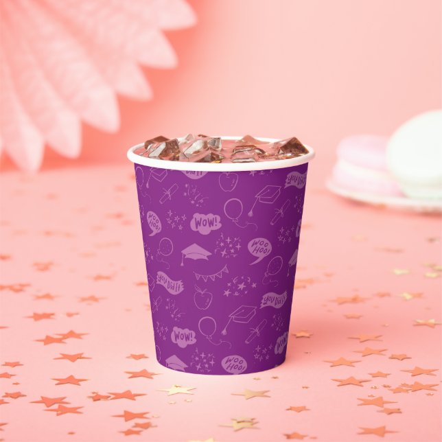 Gobelets En Papier Icône Motif de gribouillis  violet (Insitu)