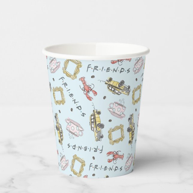Gobelets En Papier Icônes d'aquarelle FRIENDS™ Motif (Gauche)