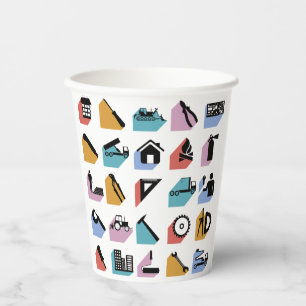 Gobelets En Papier Icônes de construction et d'amélioration de la mai