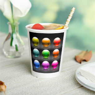 Gobelets En Papier Icônes de la sphère colorée brillante Boules Abstr