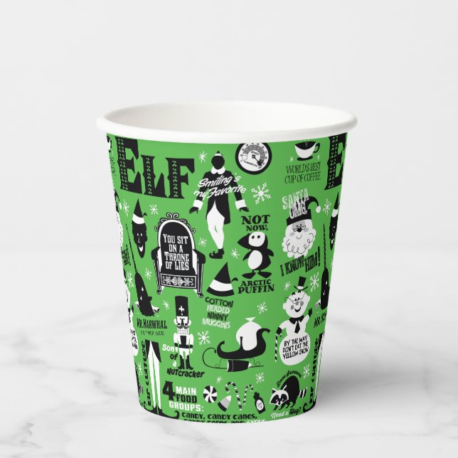 Gobelets En Papier Icônes Elf et citations de films (Recto)