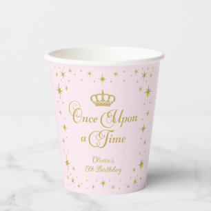 Gobelets En Papier Il était une fois Gold Princess Anniversaire