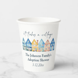 Gobelets En Papier "Il Faut Un Village" Adoption / Douche Foster