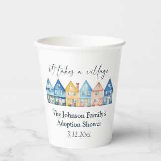 Gobelets En Papier "Il Faut Un Village" Adoption / Douche Foster