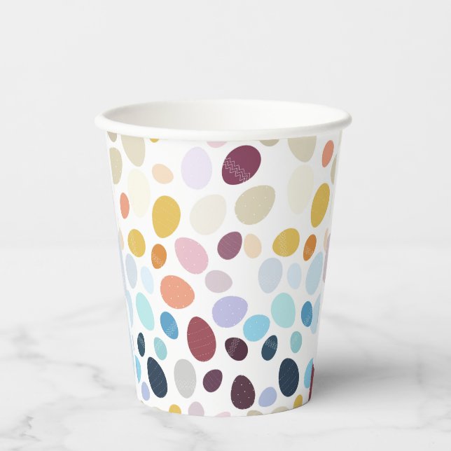 Gobelets En Papier Illustration avec des oeufs en dégradé. (Recto)