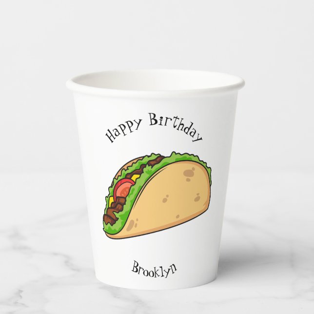 Gobelets En Papier Illustration de dessin sur Taco (Recto)